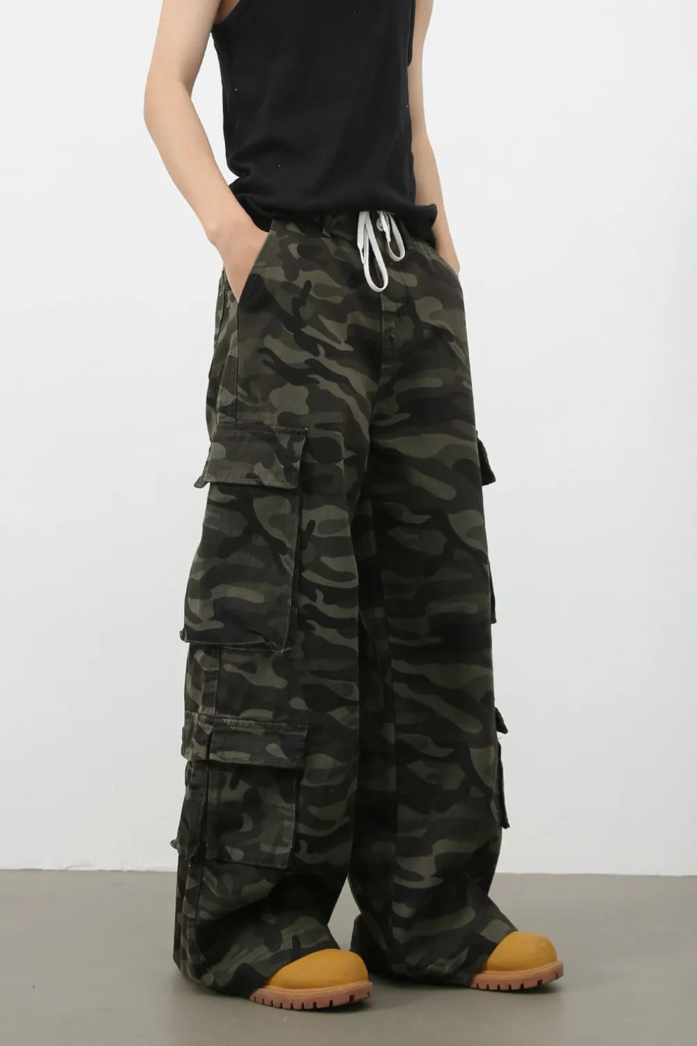 Men's Camouflage Wide Leg Jeans