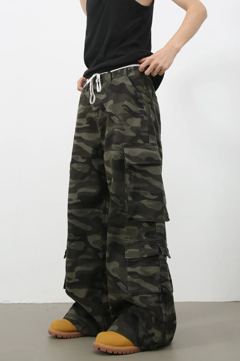 Men's Camouflage Wide Leg Jeans