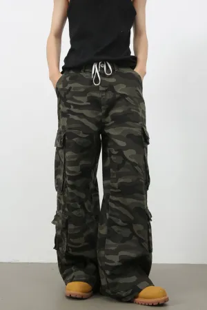 Men's Camouflage Wide Leg Jeans