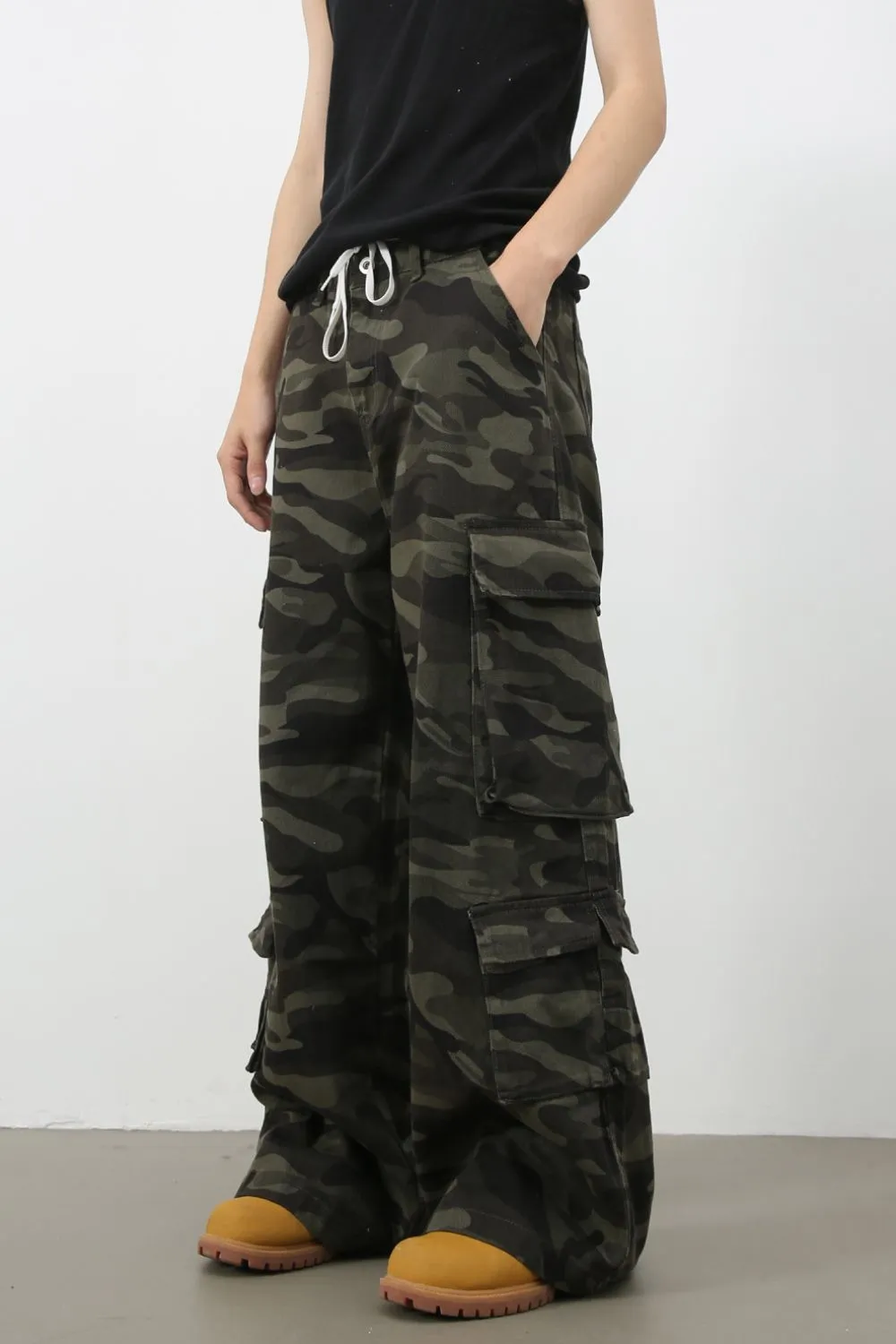 Men's Camouflage Wide Leg Jeans