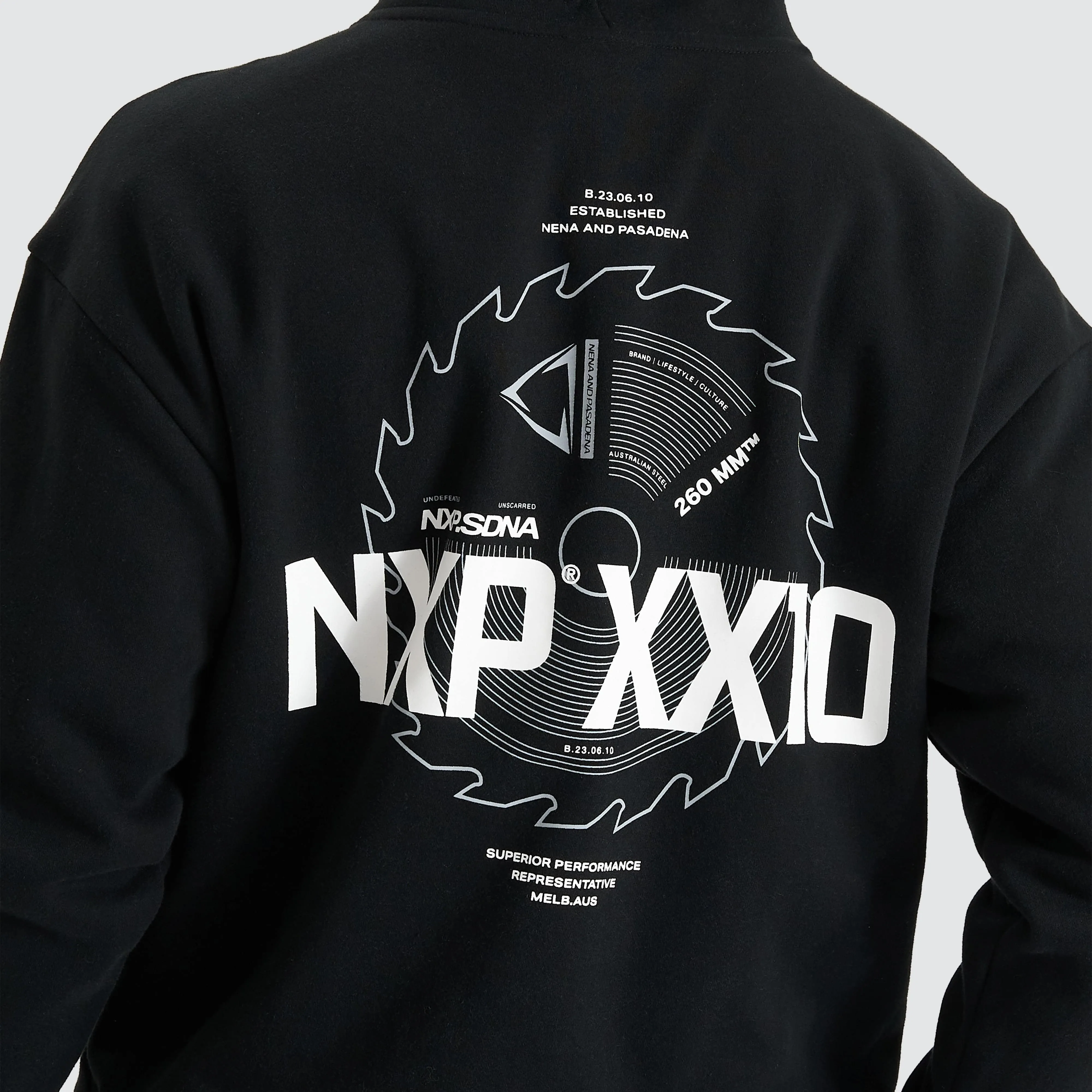 Mortar Heavy Relaxed Hoodie Jet Black