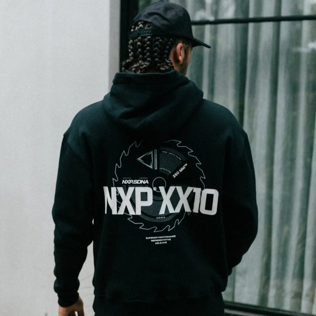 Mortar Heavy Relaxed Hoodie Jet Black