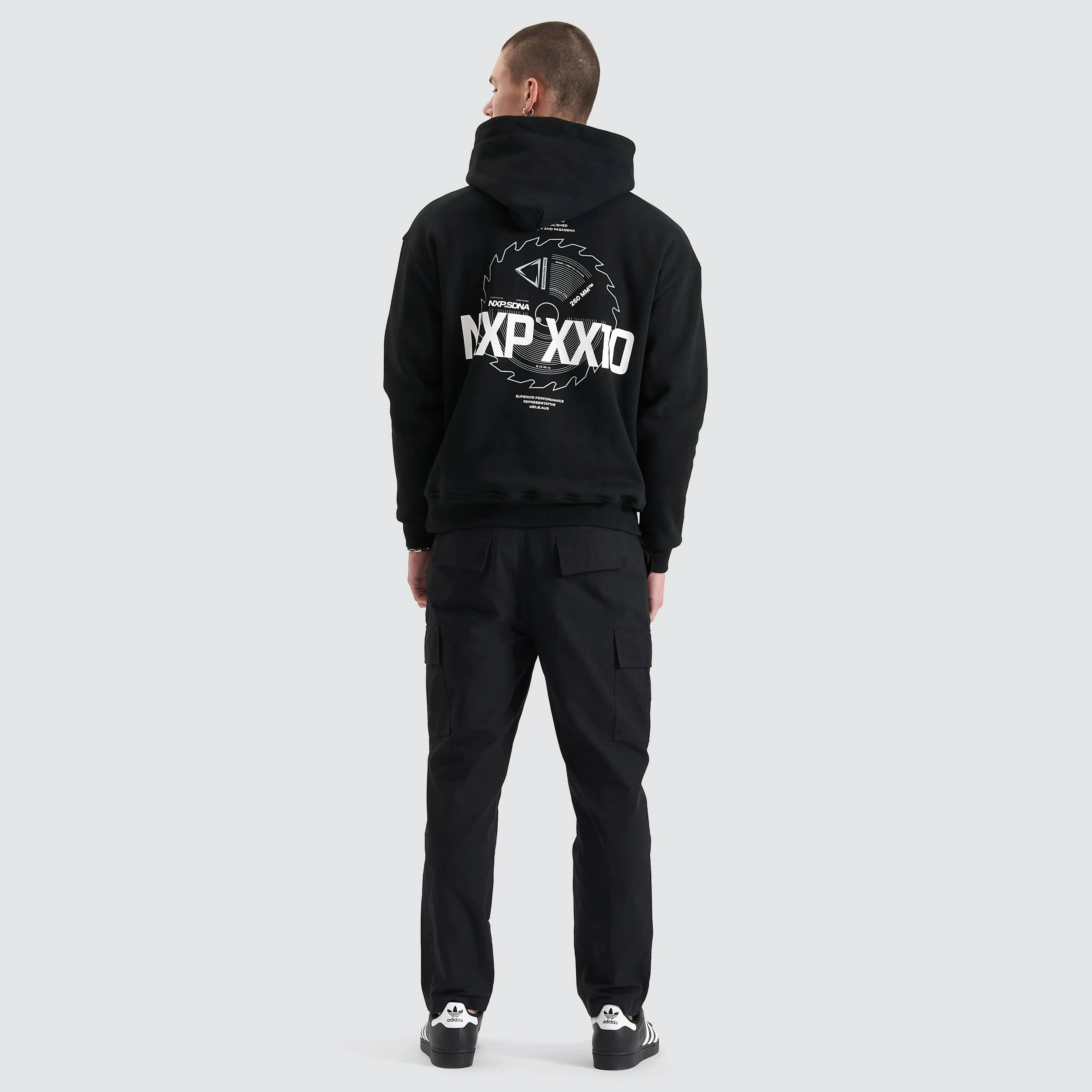 Mortar Heavy Relaxed Hoodie Jet Black