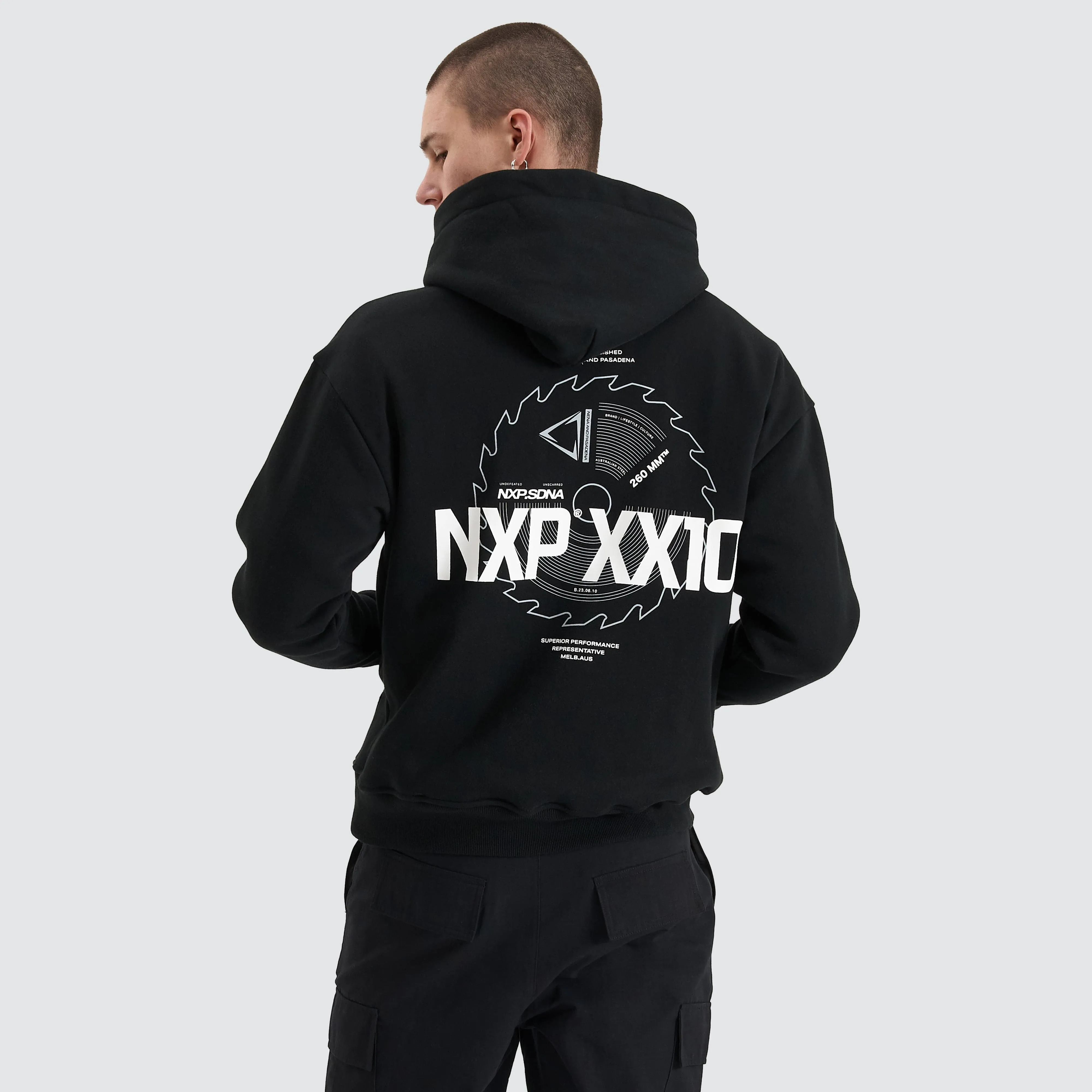 Mortar Heavy Relaxed Hoodie Jet Black