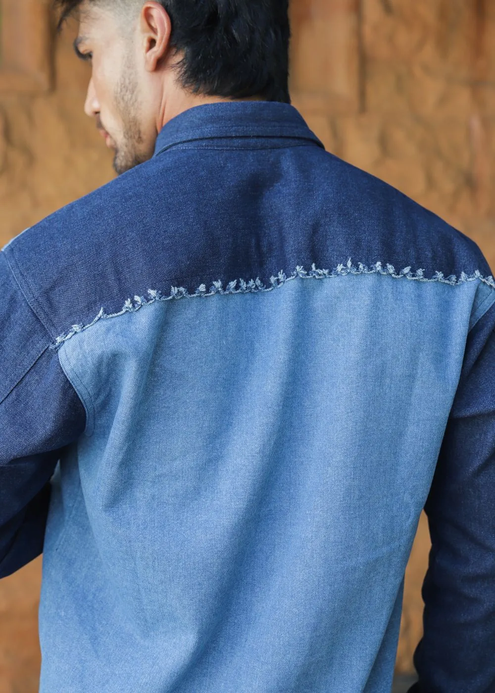 Multi-Tone Patched Jacket & Black Jog Jeans Look