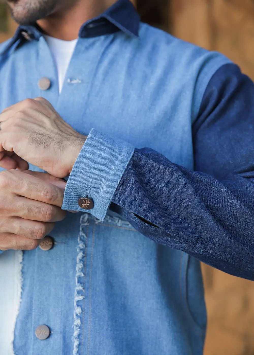 Multi-Tone Patched Jacket & Black Jog Jeans Look