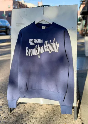 Neighborhood postcard upcycled sweatshirt, Brooklyn Heights