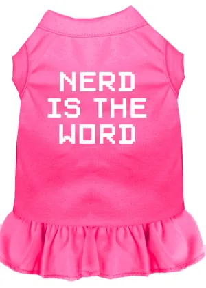 Nerd Is The Word Screen Print Dress Bright Pink Xl