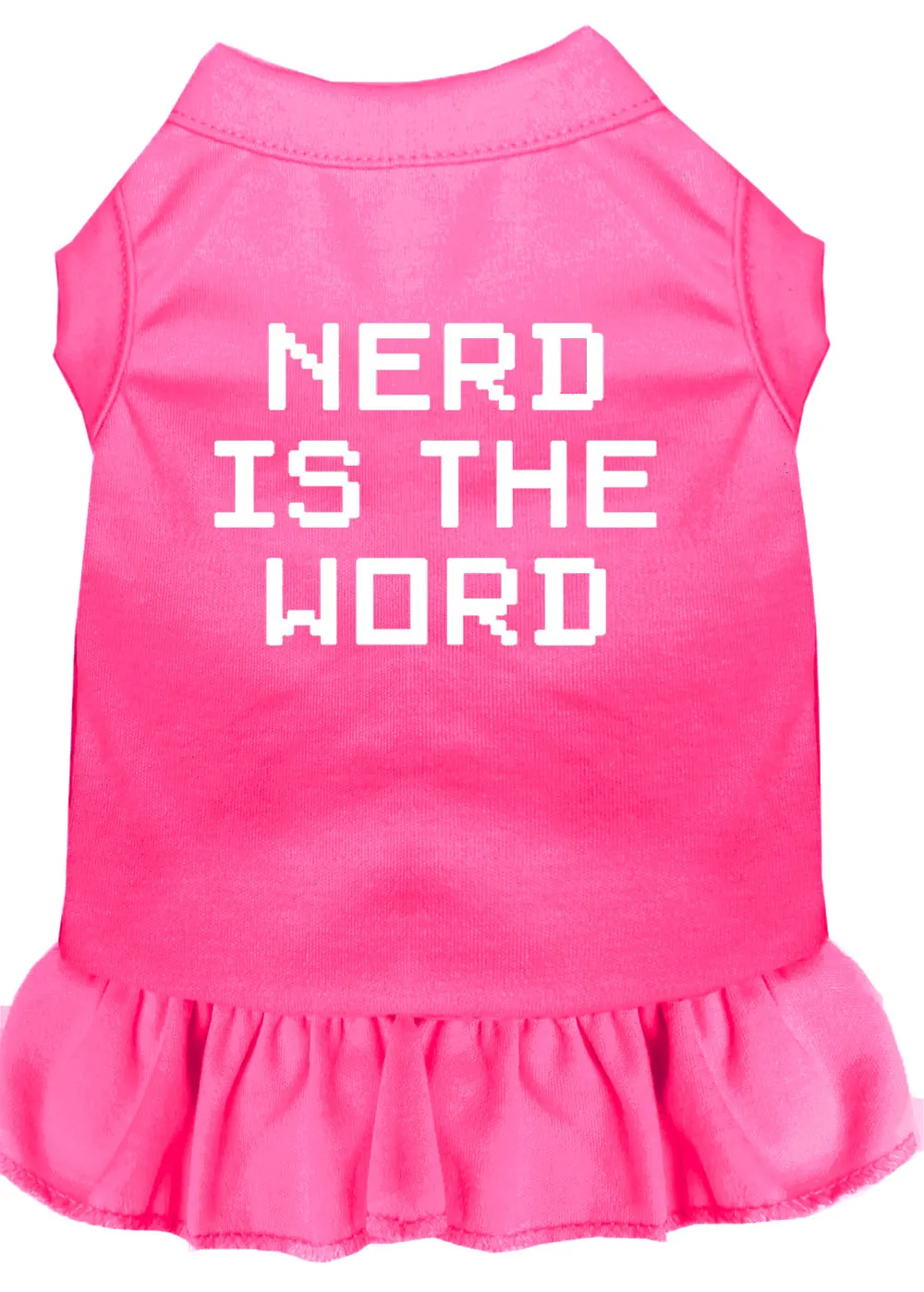 Nerd Is The Word Screen Print Dress Bright Pink Xl