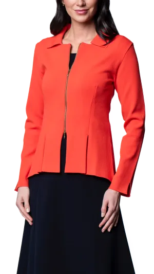Nikkie Flat-Knit Zip Jacket - Bright Orange / Fall Pre-Order