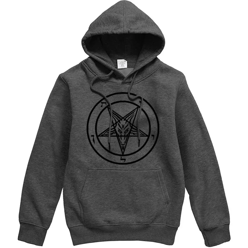 Pentagram Gothic Occult Satan Printed Women Hoodies All-match Street Style Female Pullover Casual Clothing Harajuku Unisex Tops