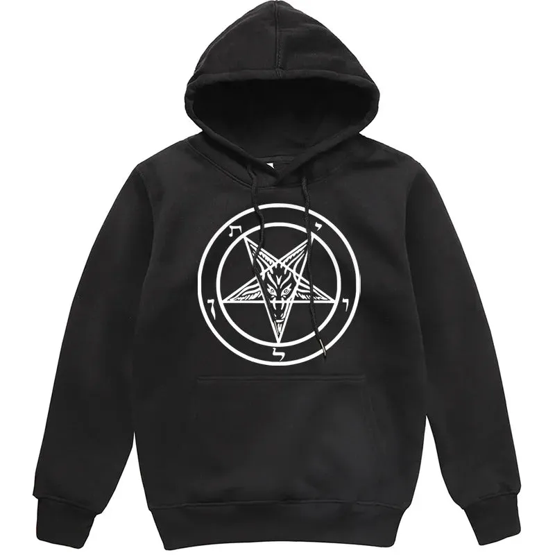 Pentagram Gothic Occult Satan Printed Women Hoodies All-match Street Style Female Pullover Casual Clothing Harajuku Unisex Tops