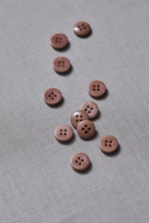 PLAIN 4 HOLE COROZO BUTTON |  Old Rose 11mm