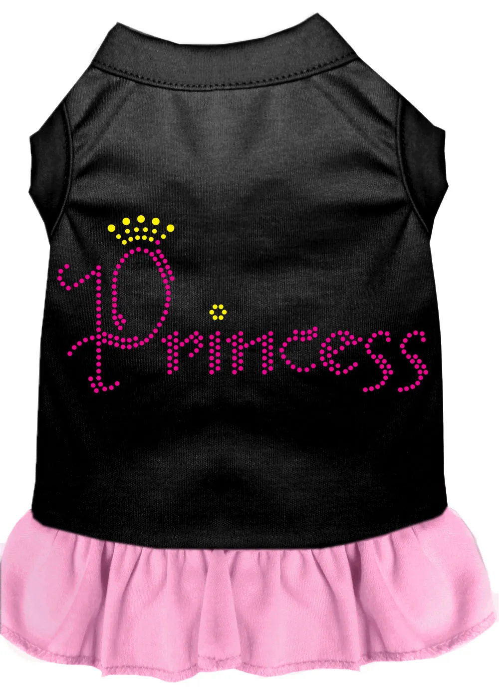 Princess Rhinestone Dress Black With Light Pink Med