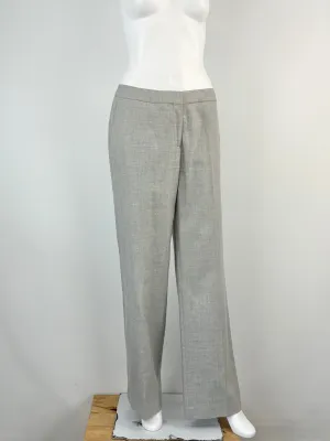 Reiss Stone Grey Wool-Blend 'Estie' Wide Leg Trousers - AU10