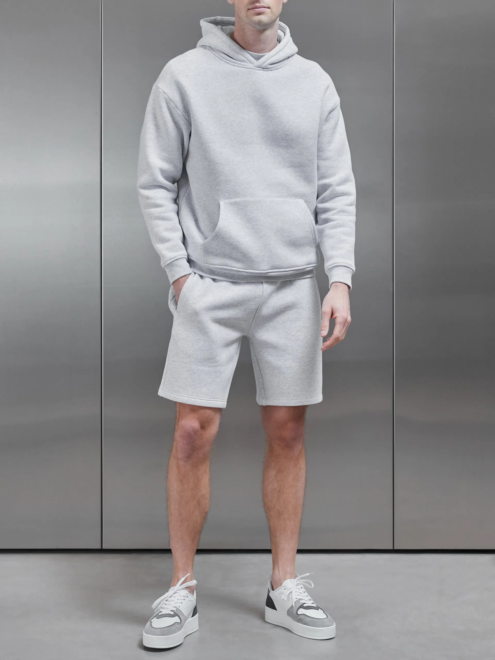Relaxed Fit Hoodie in Marl Grey