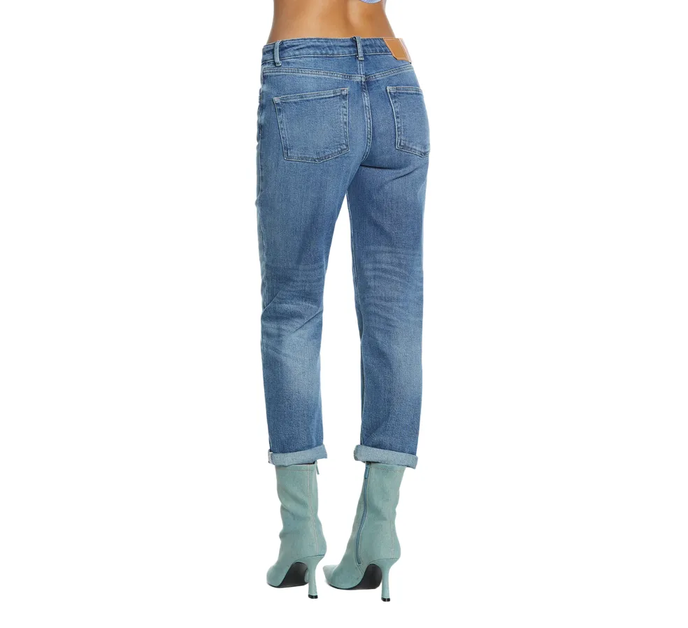 Relish pantalone jeans da donna 5 tasche a vita media Cindy 22 RDP2407016016 blu medio