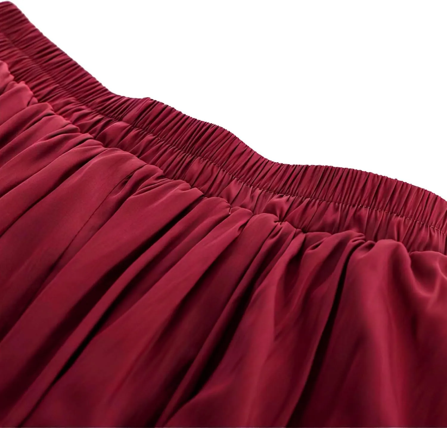 Renaissance Maxi Skirts for Women Elastic High Waist Double Layered A-Line Skirts Vintage Pleated Skirt with Pockets