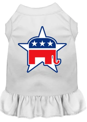 Republican Screen Print Dress White Xs (8)