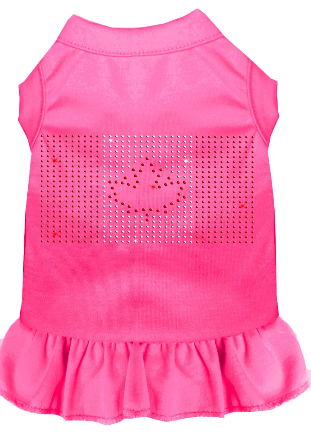 Rhinestone Canadian Flag Dress Bright Pink 4x