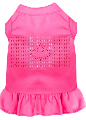 Rhinestone Canadian Flag Dress Bright Pink 4x