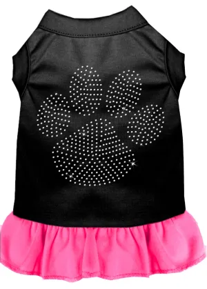 Rhinestone Clear Paw Dress Black With Bright Pink Xxxl