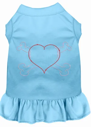 Rhinestone Heart And Crossbones Dress Baby Blue 4x