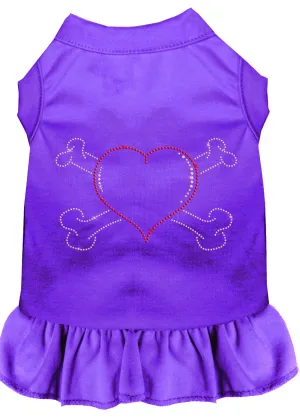 Rhinestone Heart And Crossbones Dress Purple Sm