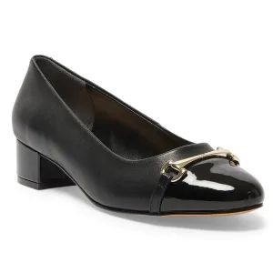 Rita Heel in Black On Black Leather
