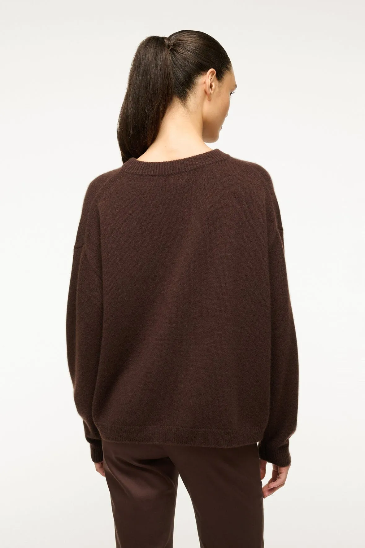 SERRANO CASHMERE RELAXED CREW | DARK CHOCOLATE