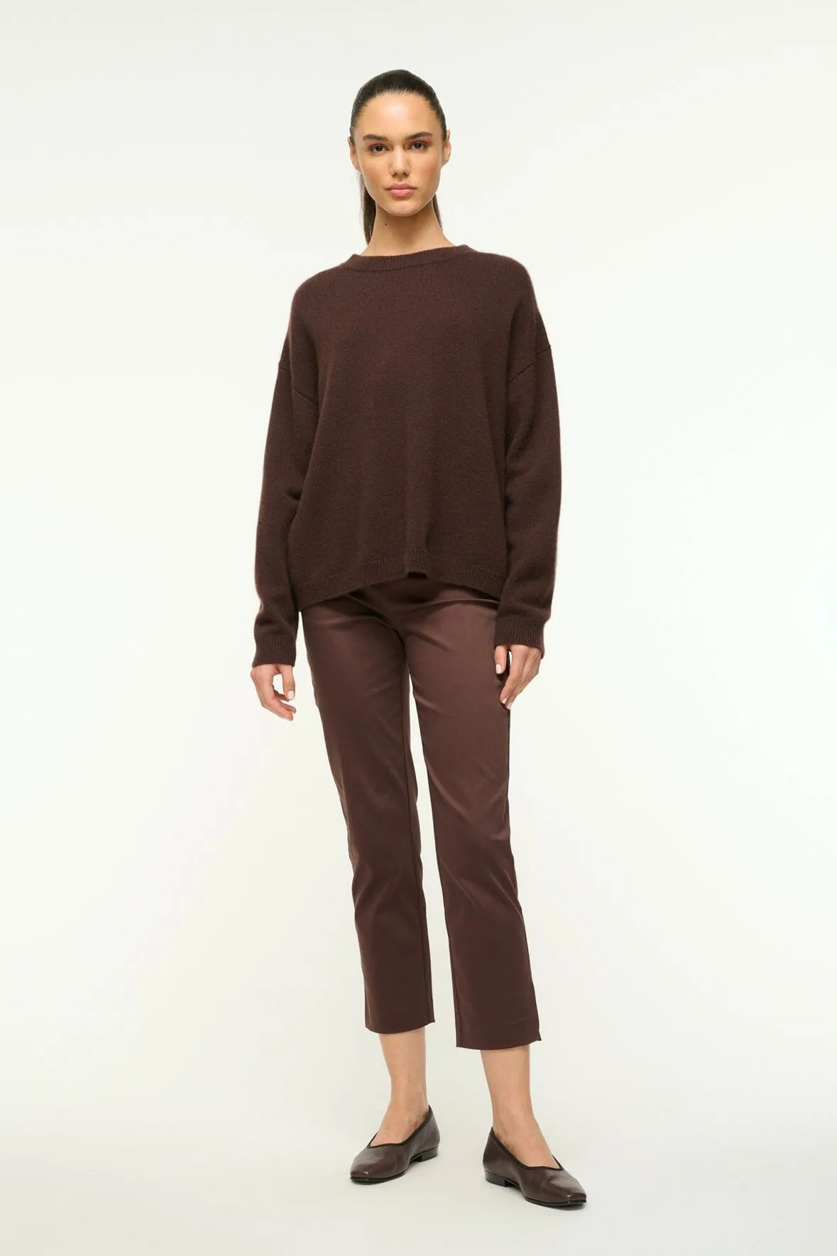 SERRANO CASHMERE RELAXED CREW | DARK CHOCOLATE
