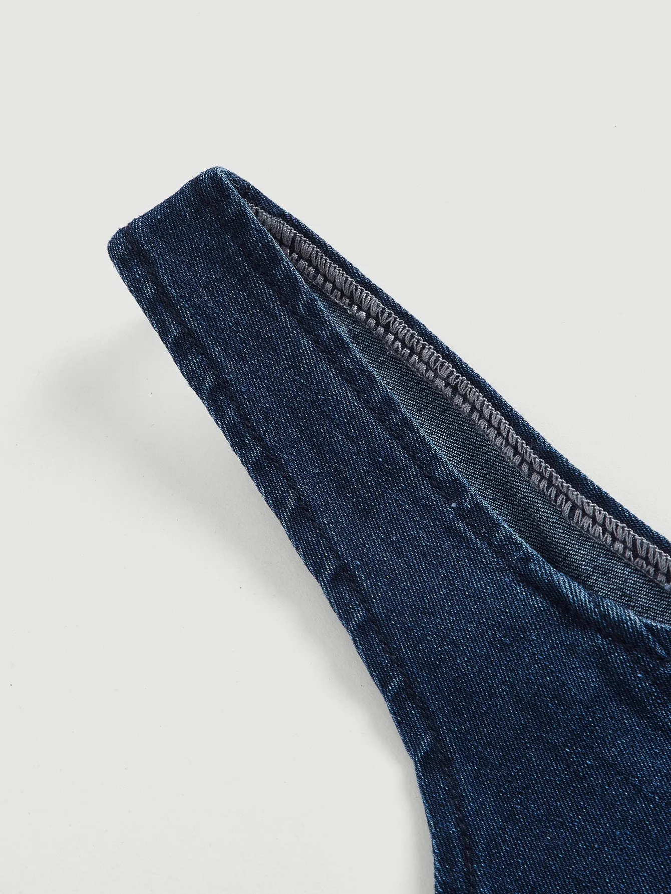 SHEIN MOD Square Neck High-low Hem Tank Denim Top