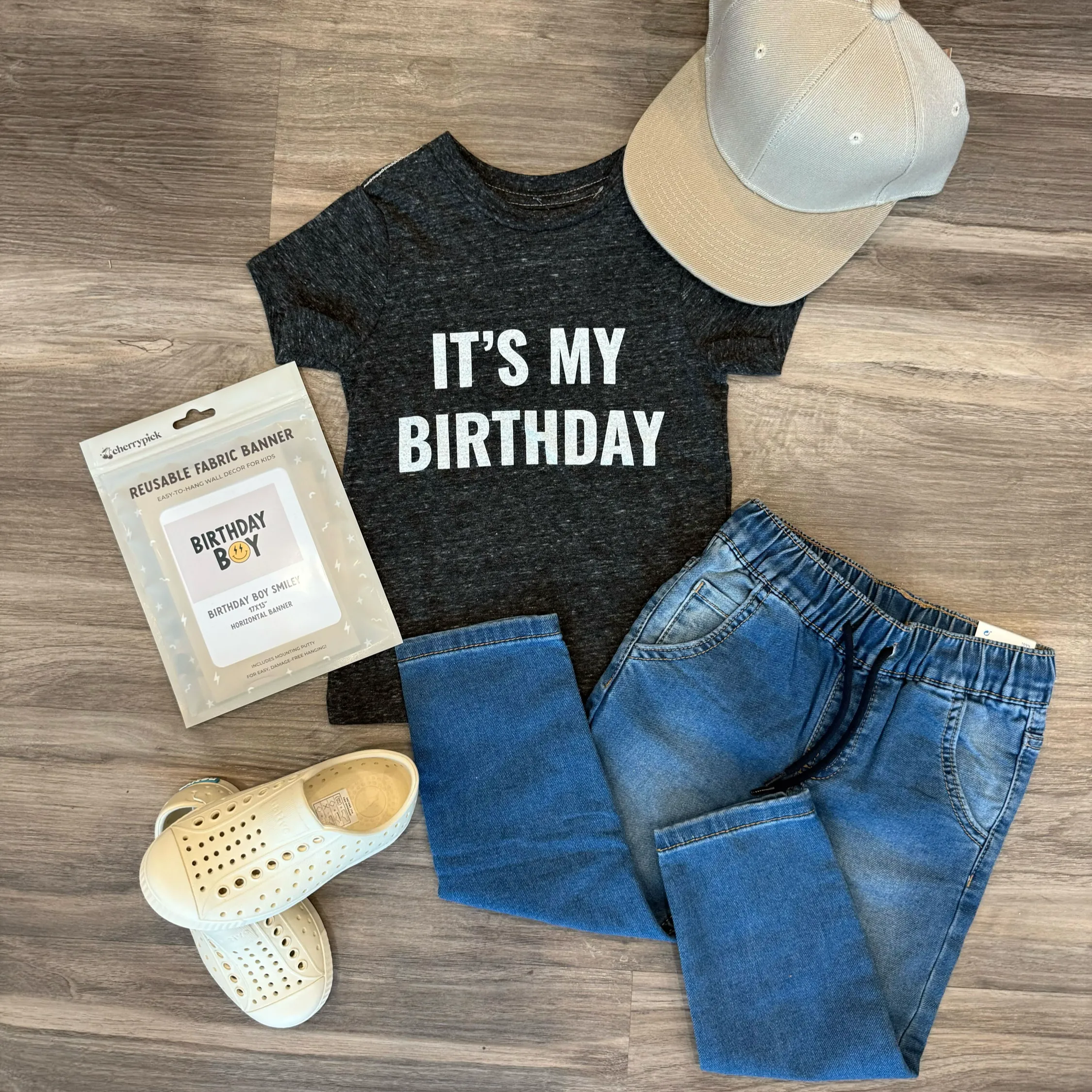 SILAS - It's My Birthday Tee in Charcoal
