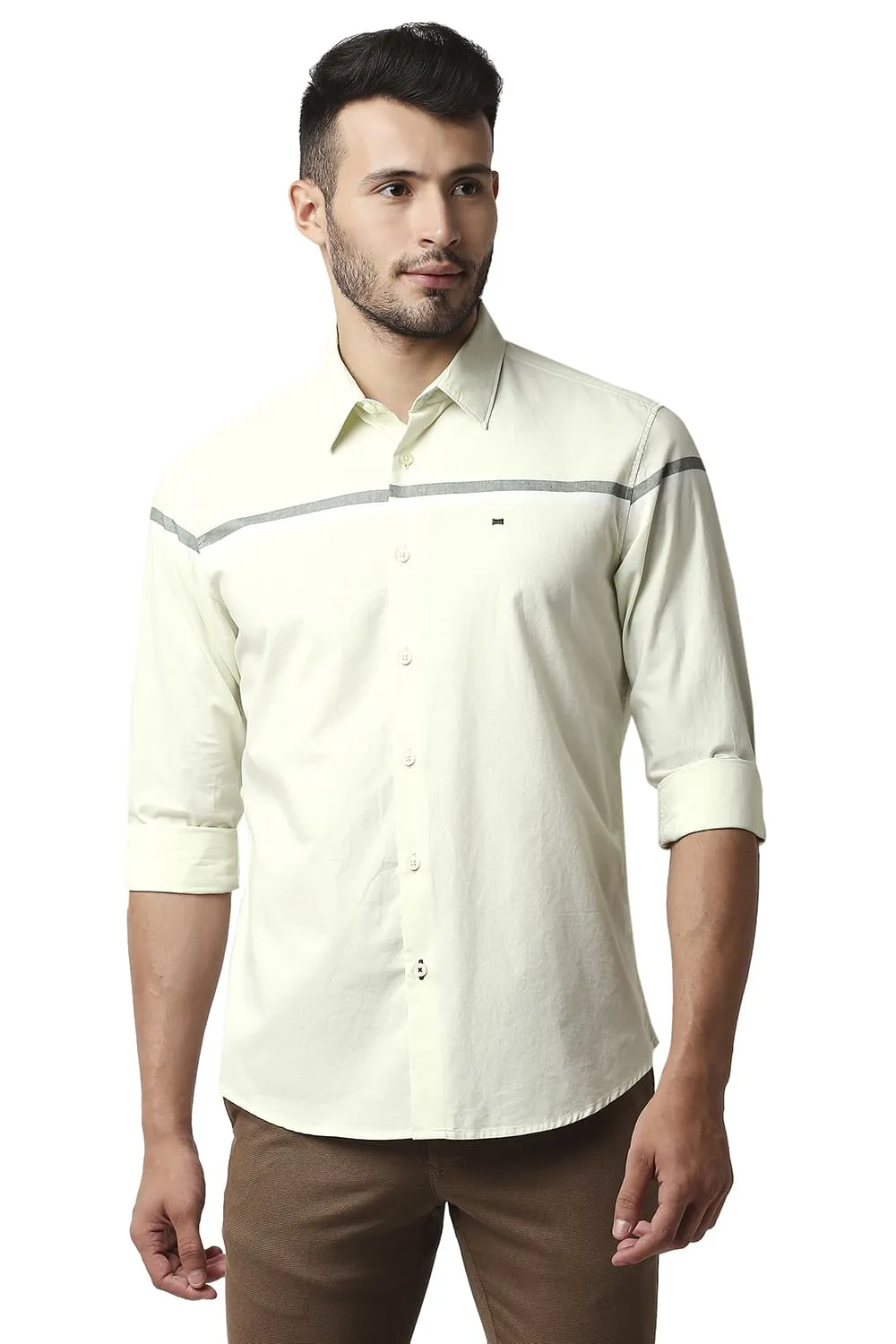 Slim Fit Oxford Engineering Weft Stripe Shirt