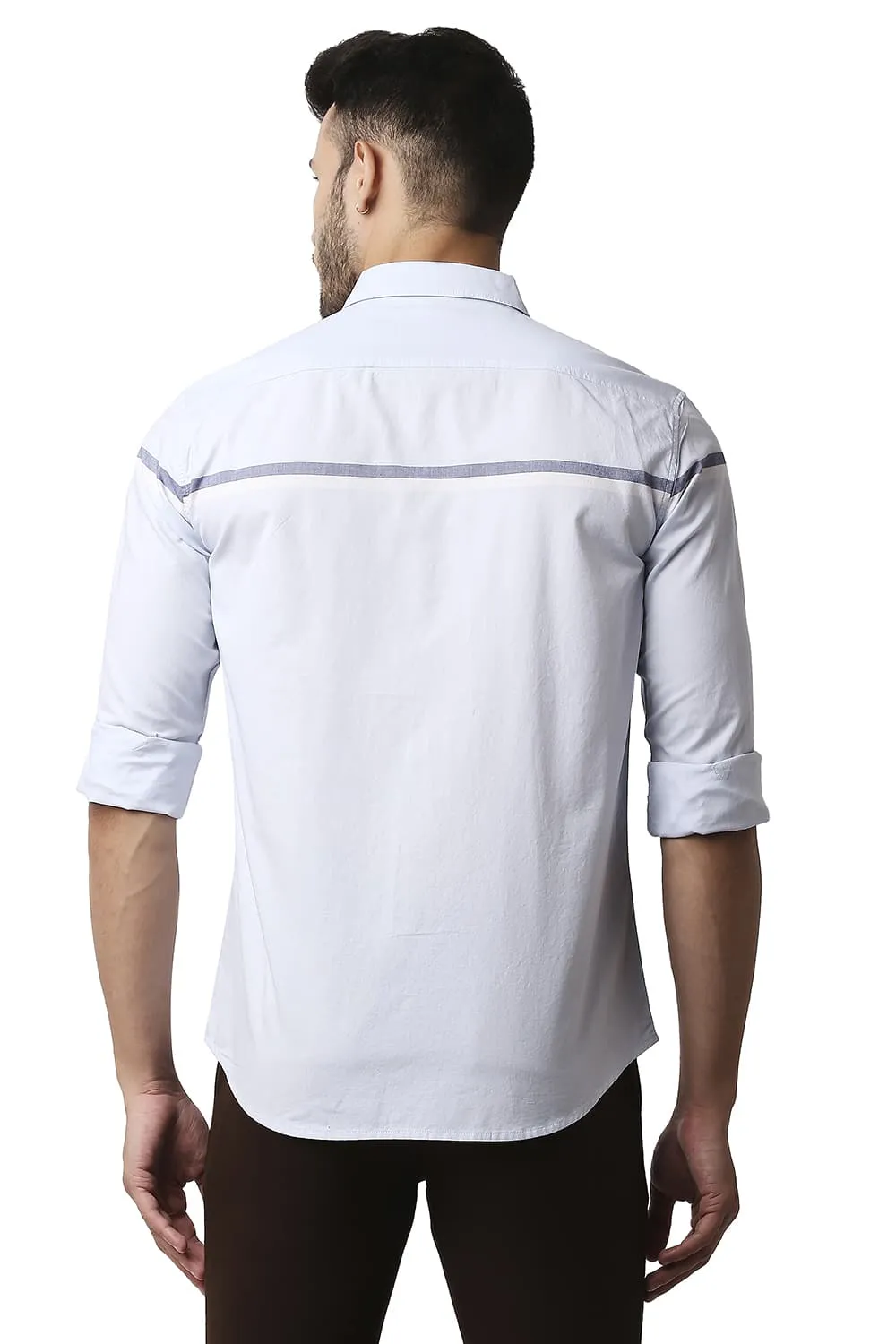 Slim Fit Oxford Engineering Weft Stripe Shirt