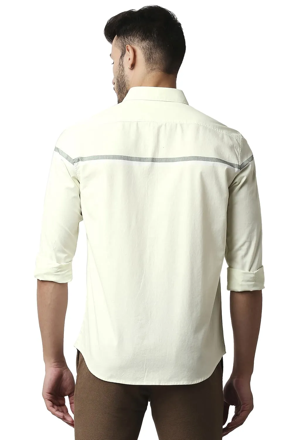 Slim Fit Oxford Engineering Weft Stripe Shirt