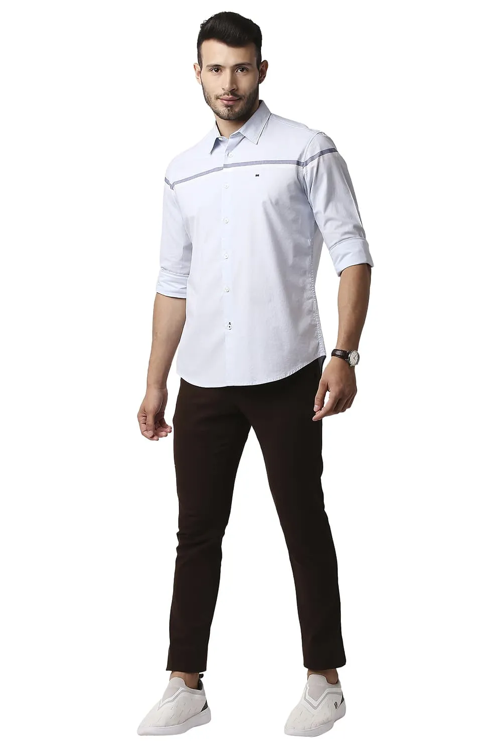 Slim Fit Oxford Engineering Weft Stripe Shirt