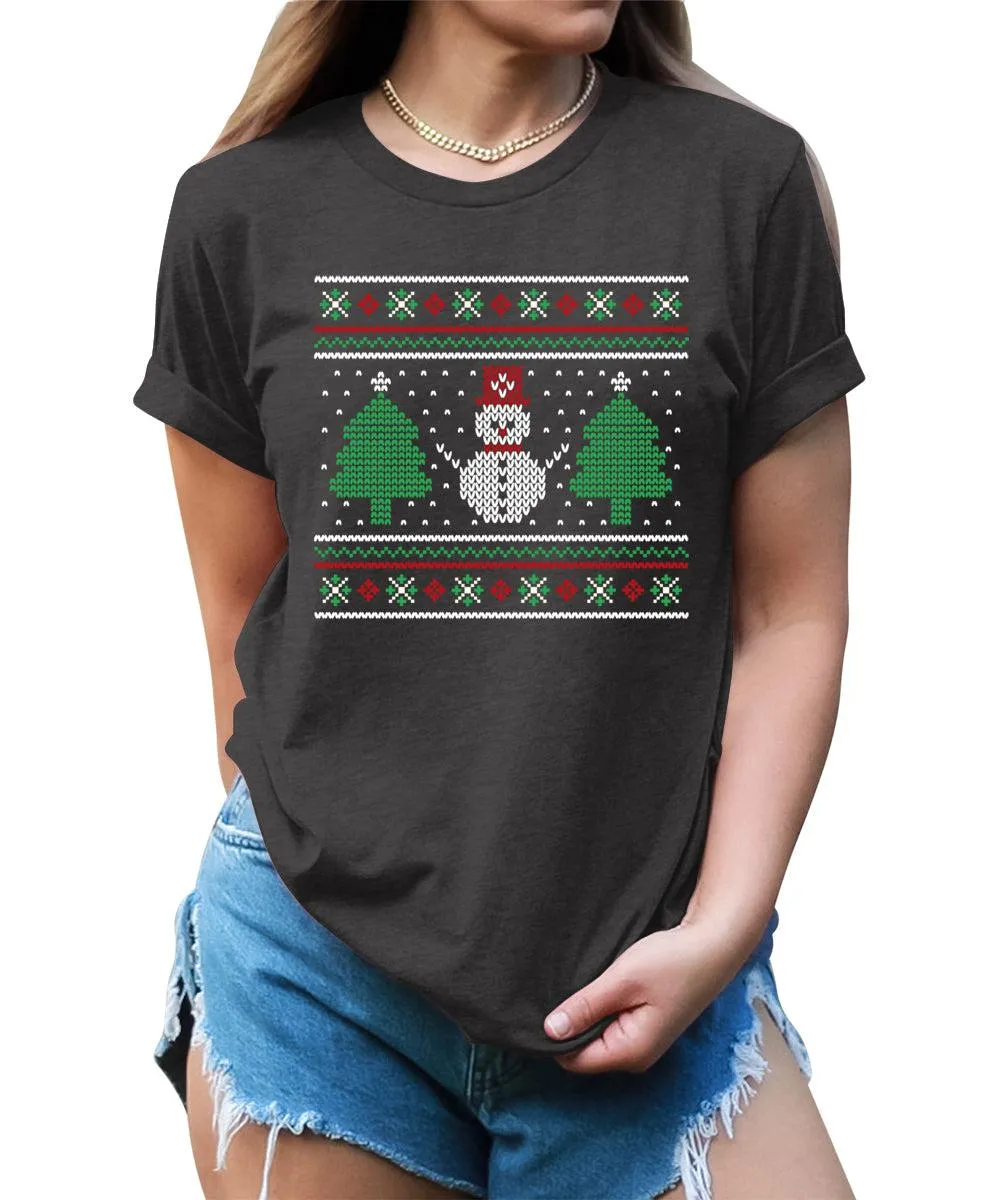 Snowman Ugly Christmas Shirts for Women Holiday Graphic Tees