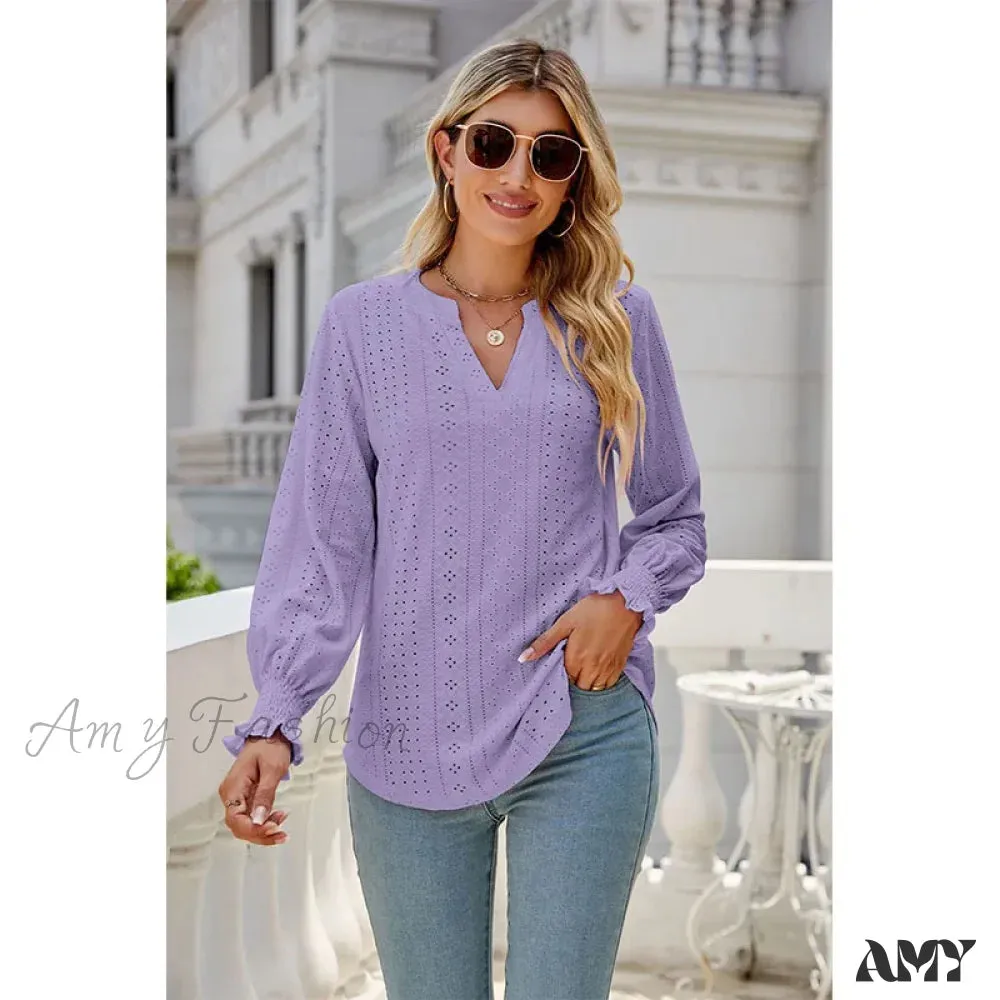 Solid Casual Loose Fashion Summer Vintage Oversized Elegant Female Tops Blouses