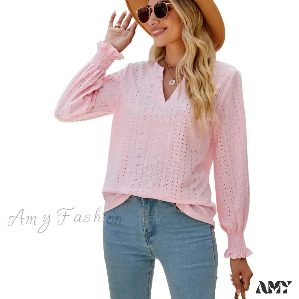 Solid Casual Loose Fashion Summer Vintage Oversized Elegant Female Tops Blouses