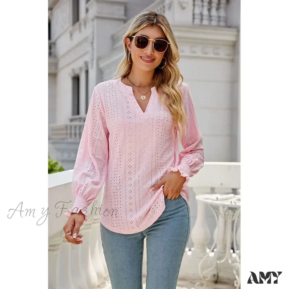 Solid Casual Loose Fashion Summer Vintage Oversized Elegant Female Tops Blouses