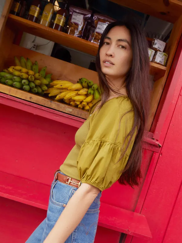 Sonora seamed combo tee in lichen