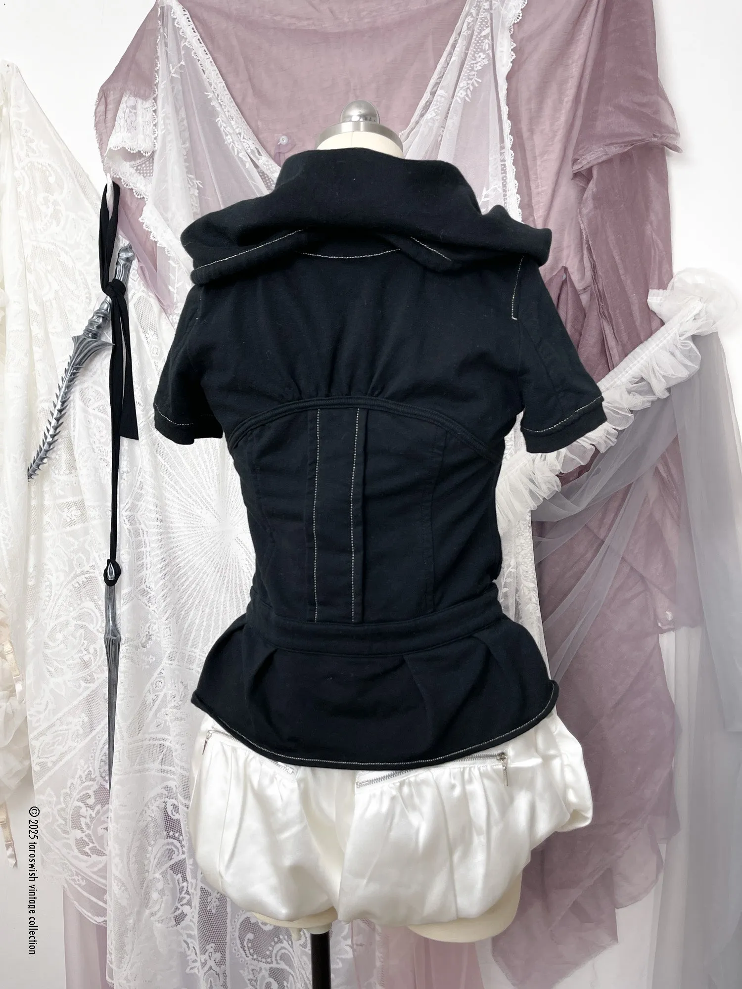 structured zip up top, japanese label