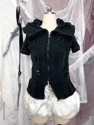 structured zip up top, japanese label