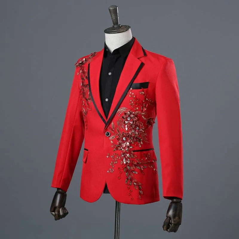 Stylish Crystal Embroidered Jackets for Weddings and Performances
