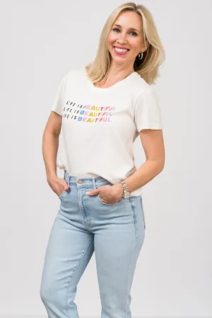 Suke Life Is Beautiful Tee in White