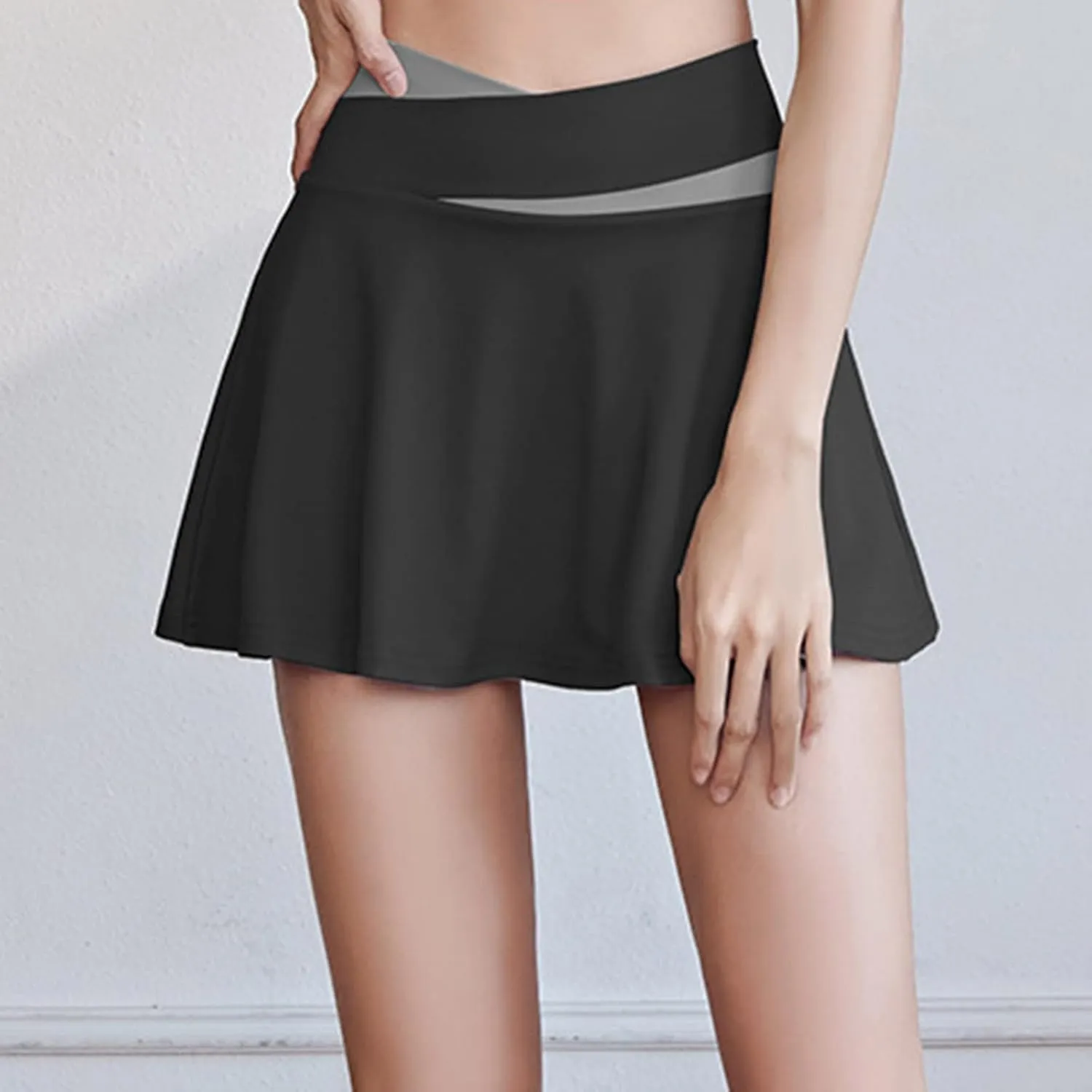 Summer Skirts for Women Athletic Criss Cross High Waist Tennis Skorts Silk Yoga Flowy Skater Skirt Fitness Clothes
