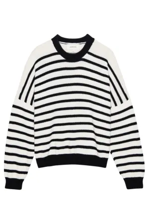 The Roll Neck Pullover | Black & Cream Stripe
