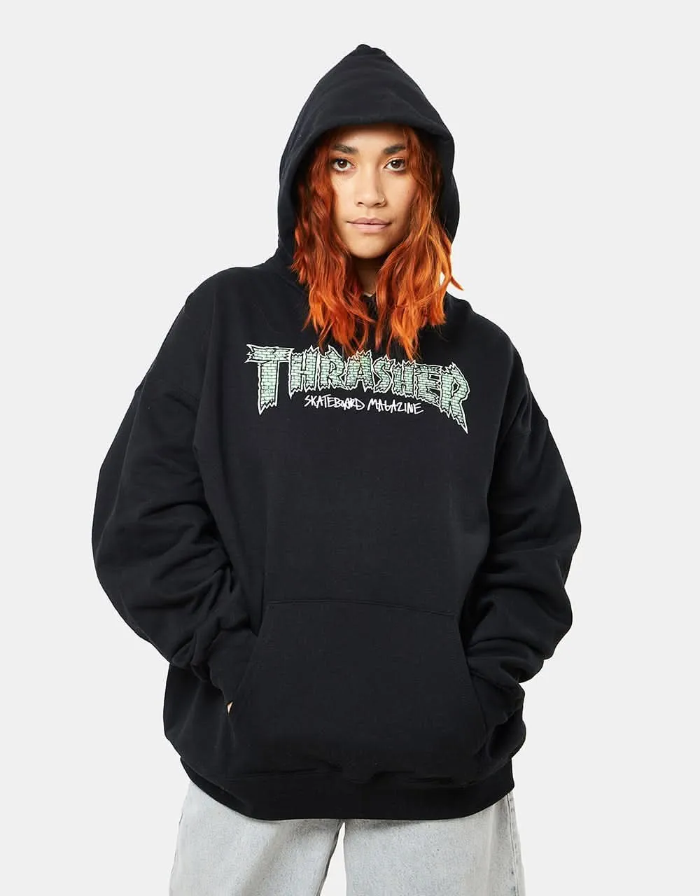 Thrasher Brick Pullover Hoodie - Black