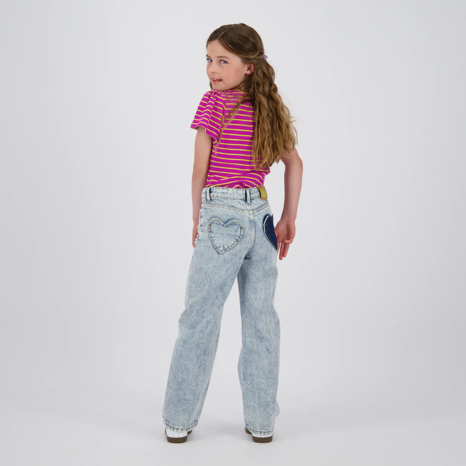 VINGINO - Girls - Cato Jeans Heart - Wide Leg